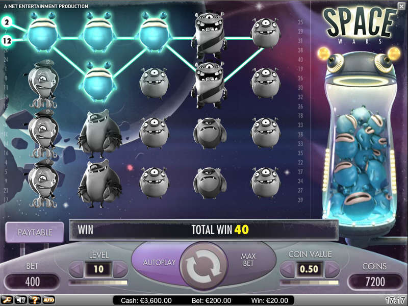 Space wars slot machine game