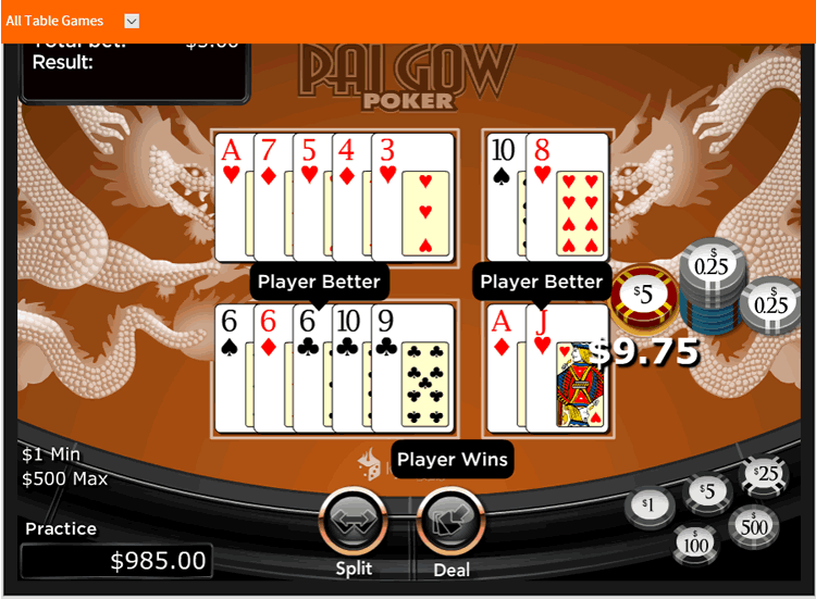 pai gow poker ignition casino