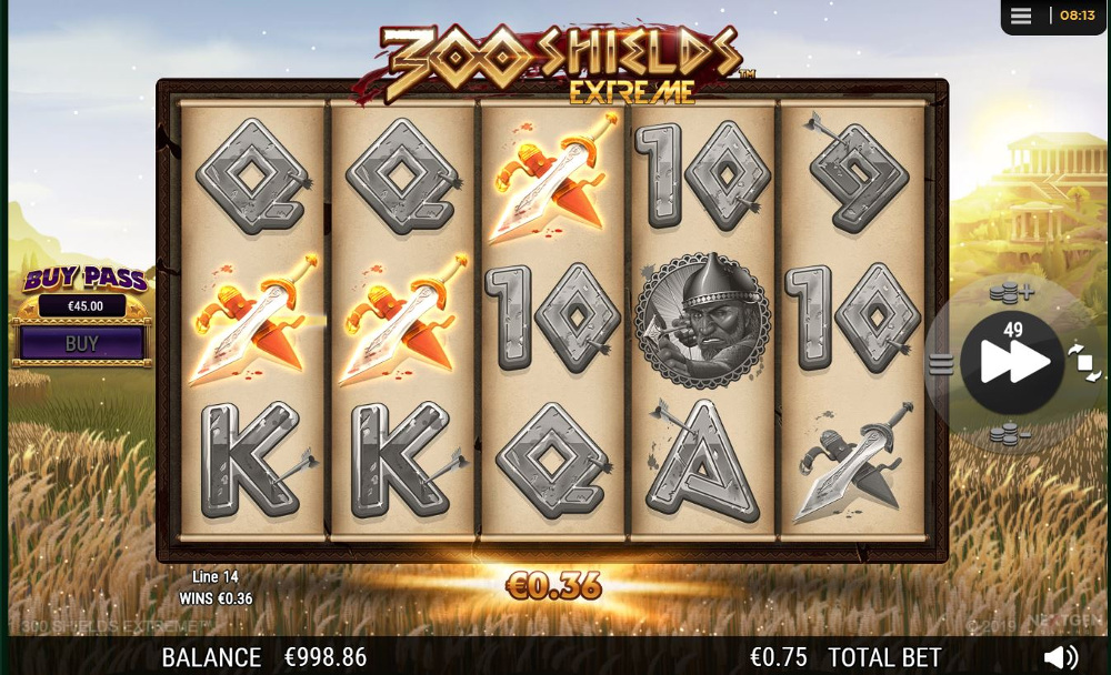 300 shields extreme slot by nextgen gaming