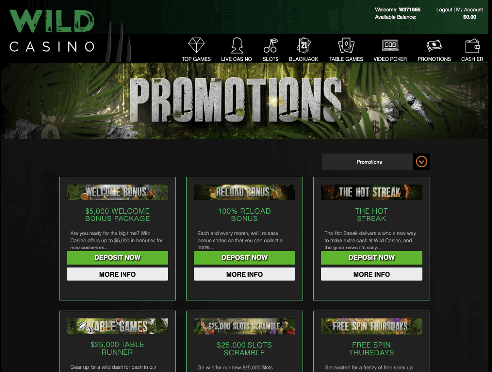 Wild casino promo codes