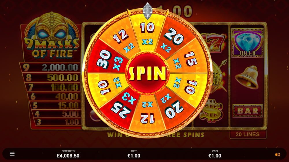 9 masks of fire slot by microgaming