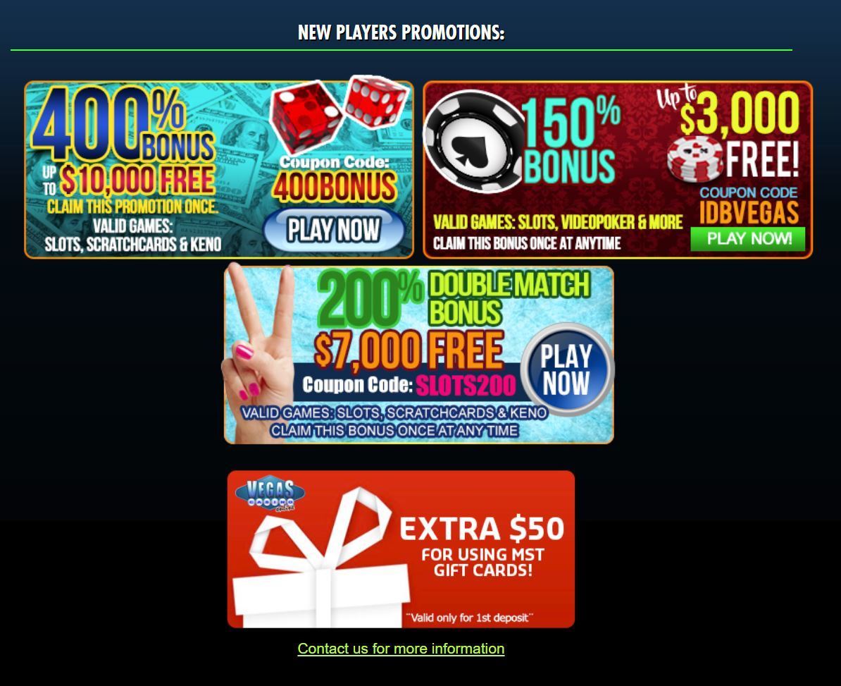vegas casino online bonus