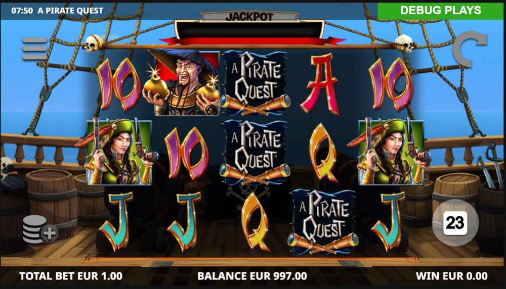 a pirate quest slot by leander games