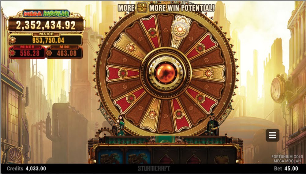 fortunium gold mega moolah slot by microgaming