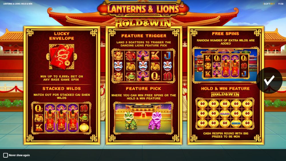 Lanterns & Lions Hold & Win Slot by isoftbet