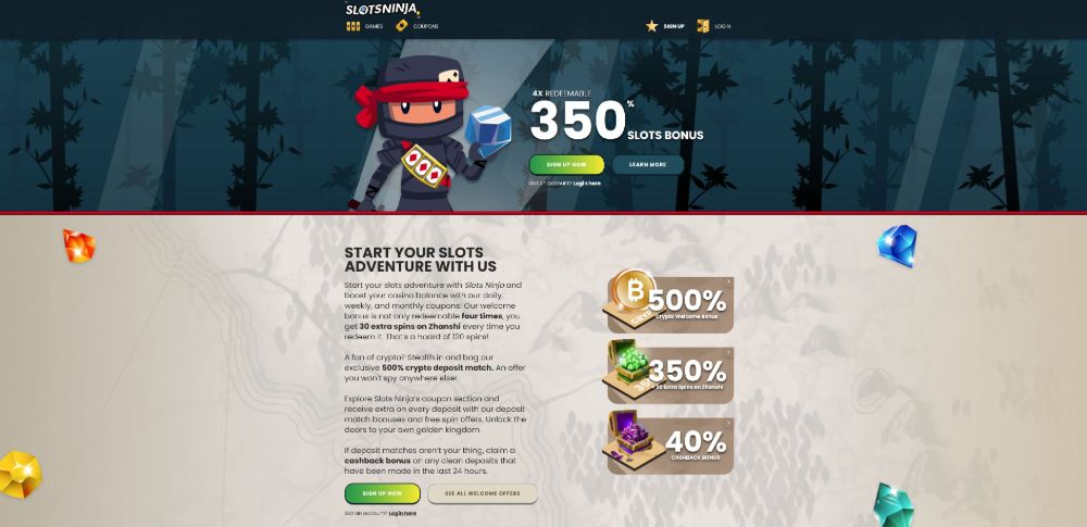 home page slots ninja