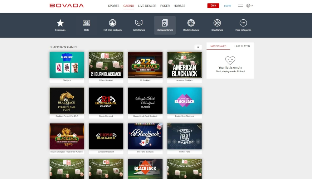 bovada blackjack ohio