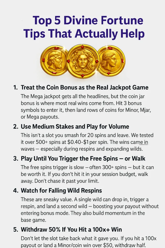 Divine Fortune coin bonus trigger and tips