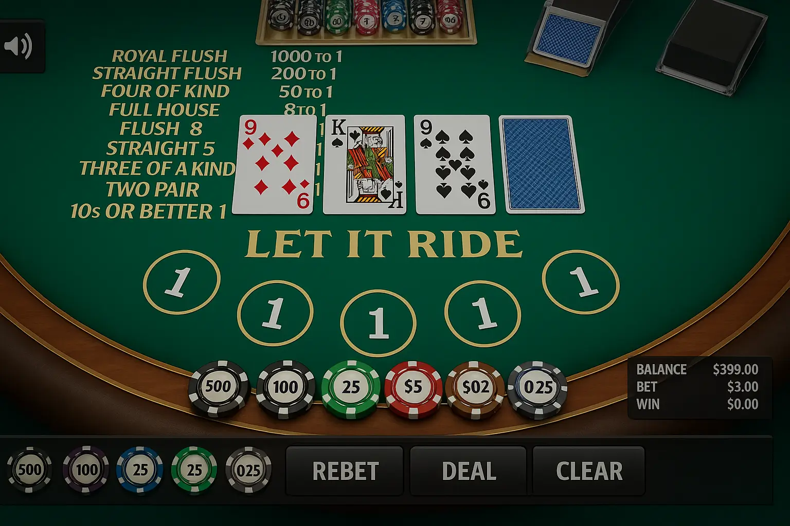 let it ride poker table online
