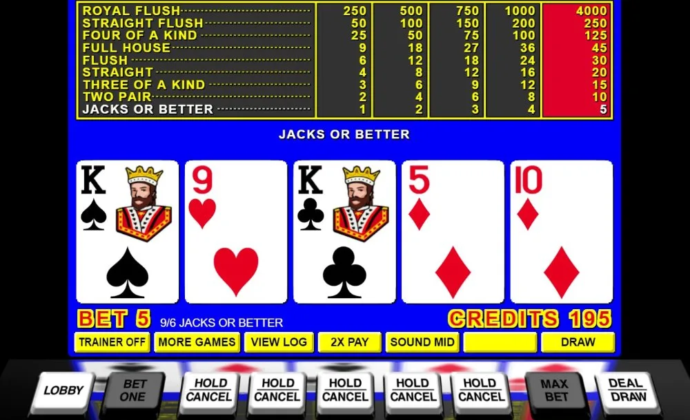 jacks or better video poker
