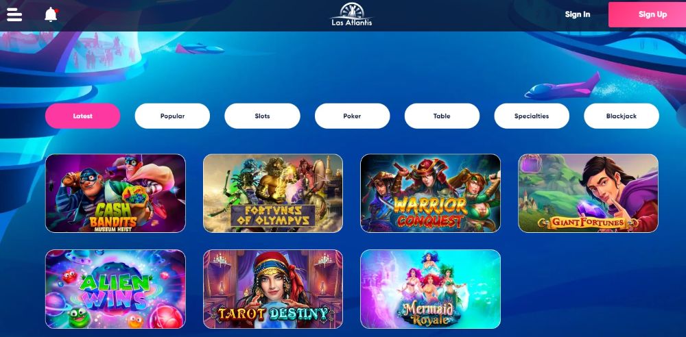 las atlantis casino games