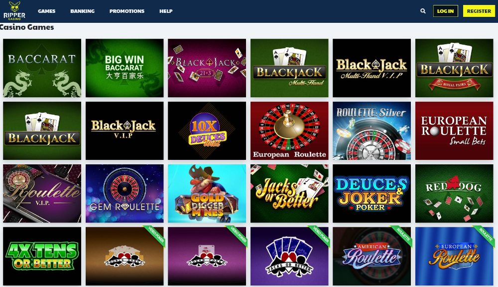 ripper casino pokies games