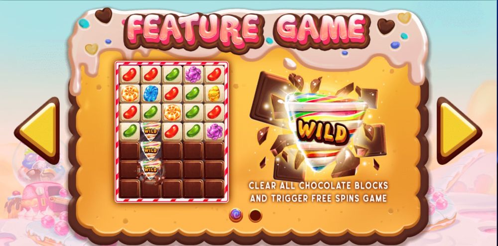 candy factory slot featurtes