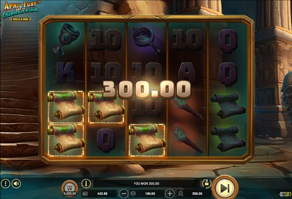 April Fury and the Chamber of Scarabs slot gameplay