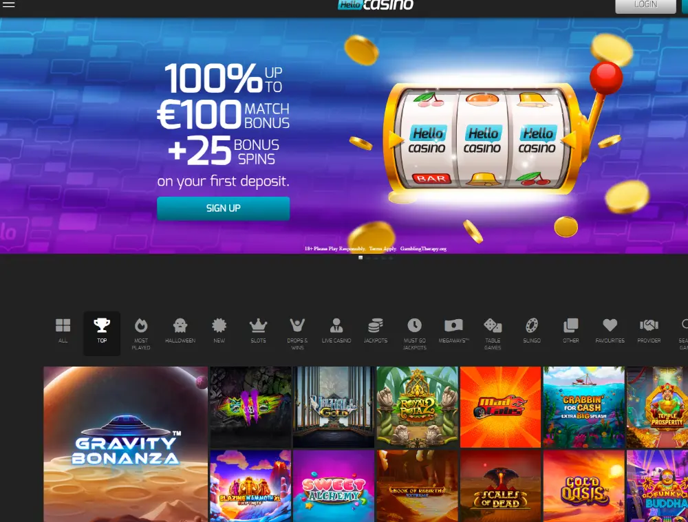 hello casino homepage