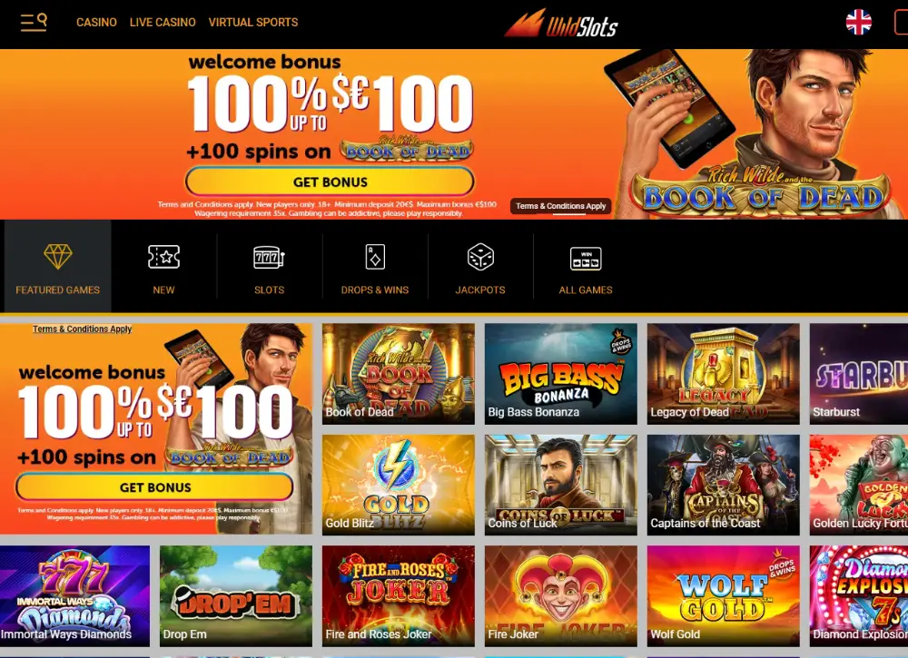 wild slots casino homepage