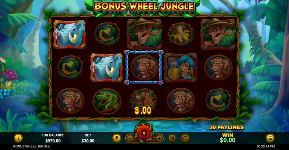bonus wheel jungle slot gameplay