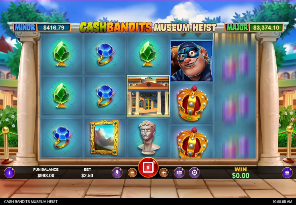 cash bandits museum heist slot gameplay