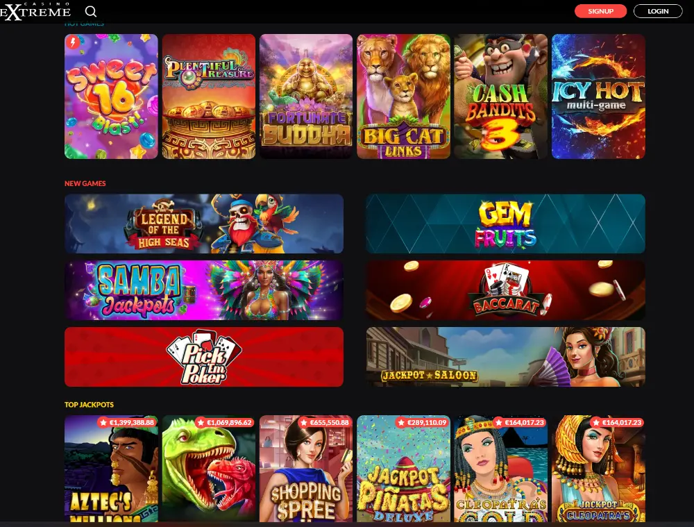 casino extreme games lobby