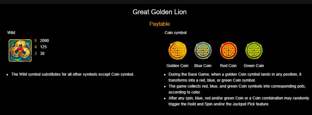 great golden lion features