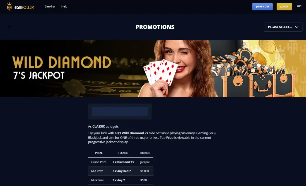 high roller casino wild diamonds 7s jackpot