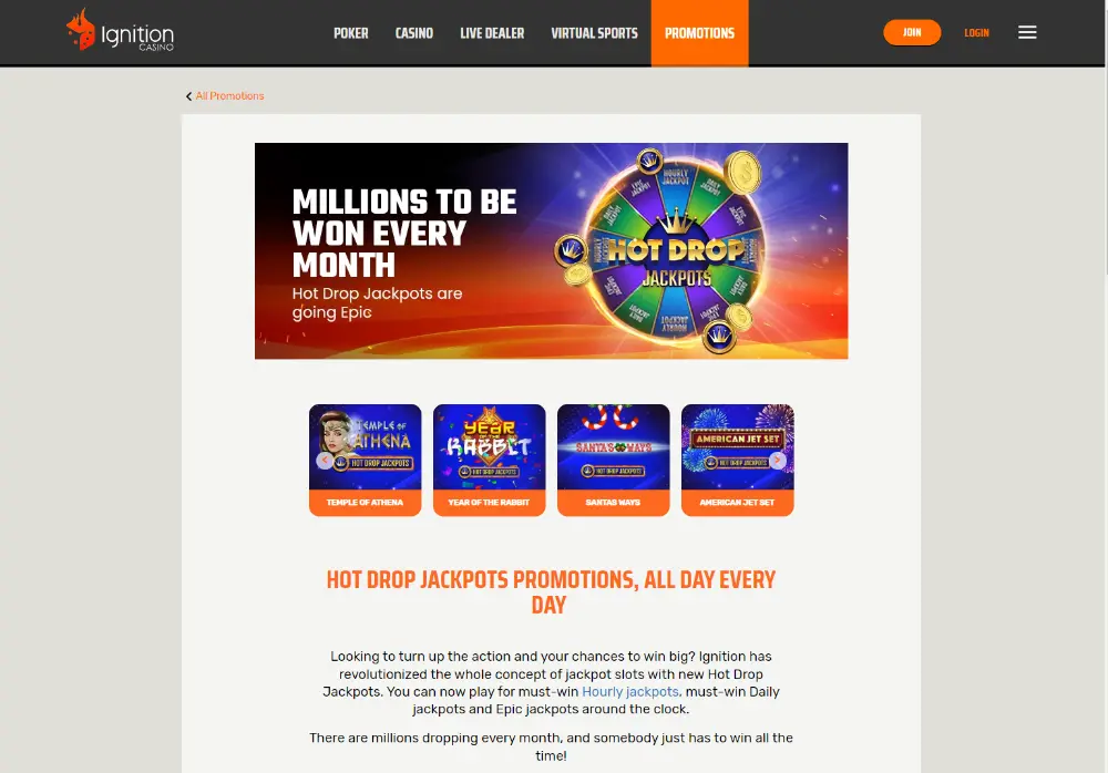 ignition casino hot drop jackpots