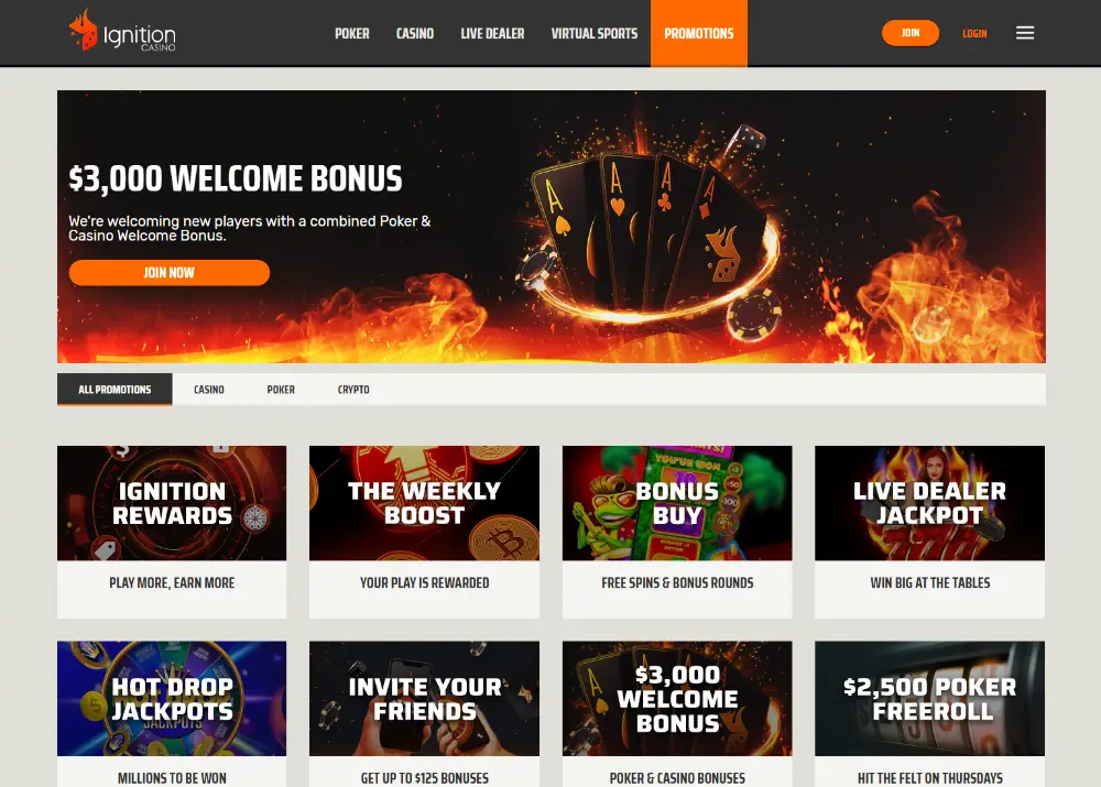 ignition casino bonus lobby