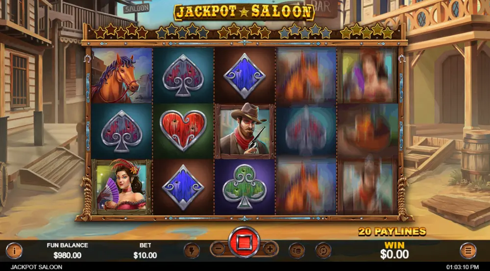 jackpot saloon slot gameplay