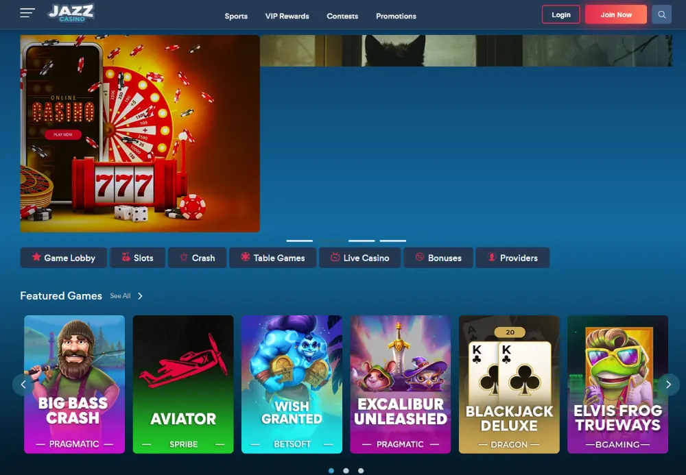 jazz casino homepage