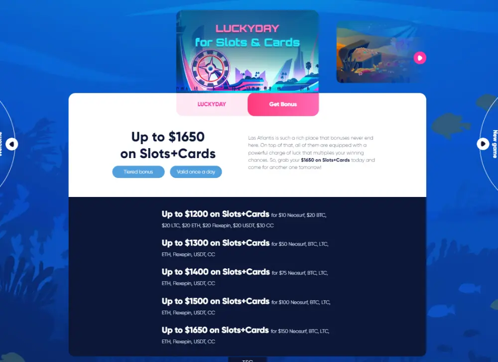 las atlantis luckyday bonus