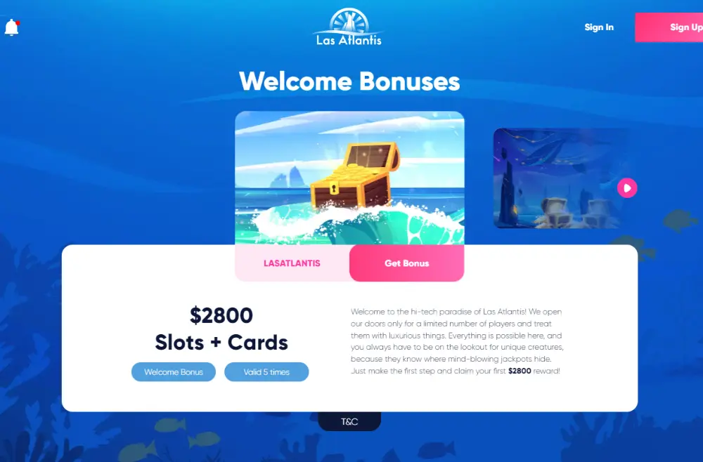 las atlantis welcome bonus