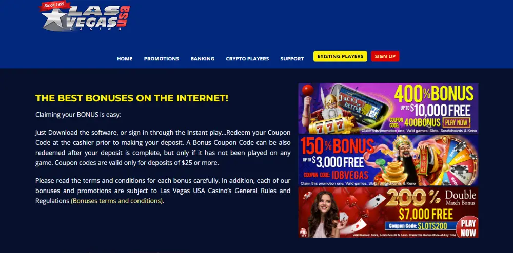 las vegas usa casino bonuses