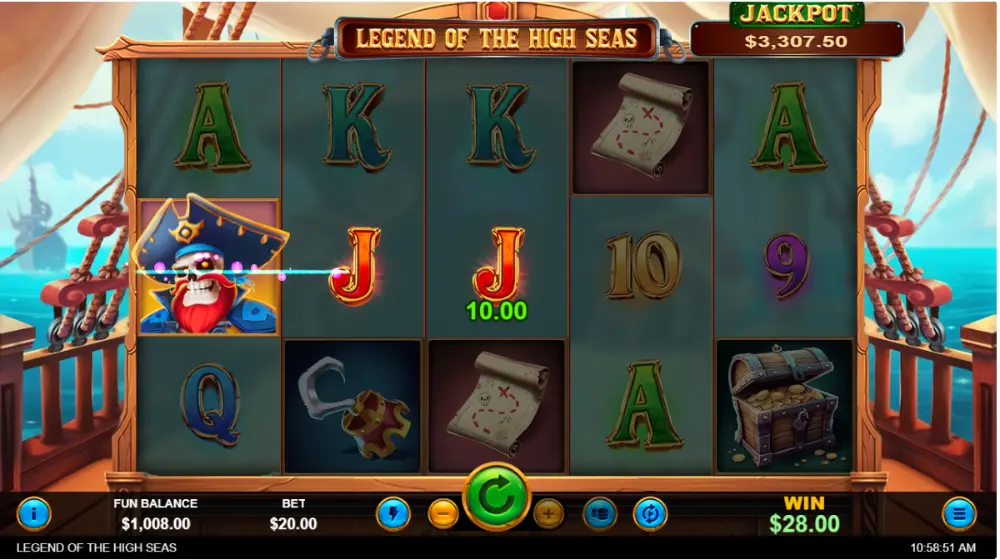 legend of high seas slot gameplay