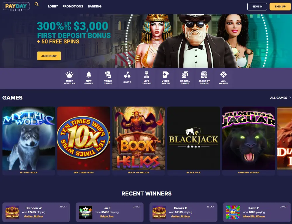 payday casino home page