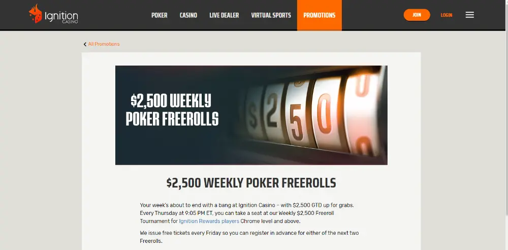 poker rolls bonus ignition casino