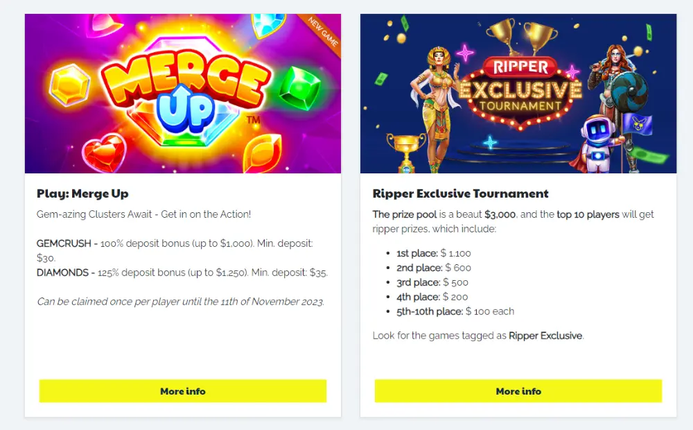 ripper casino merge up bonus