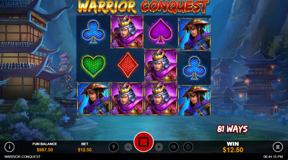 warrior conquest slot gamepaly