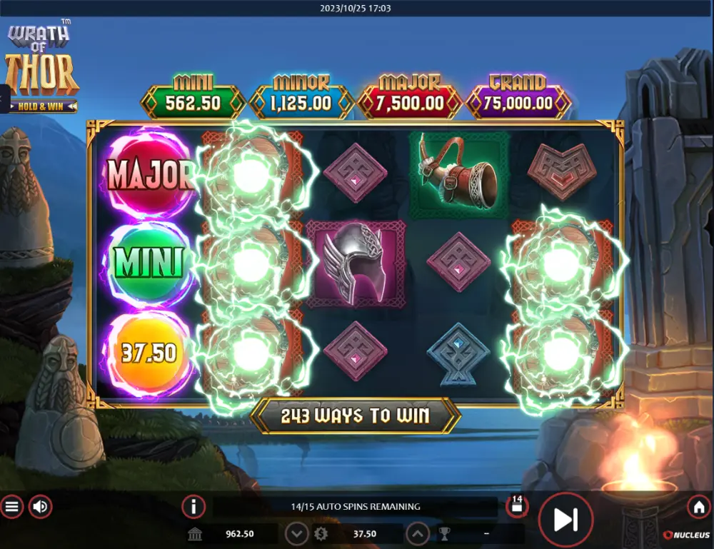 wrath of thor slot game play