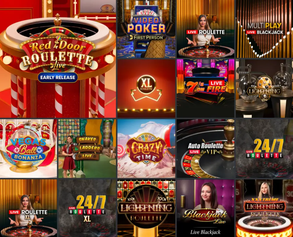 21 prive live casino lobby