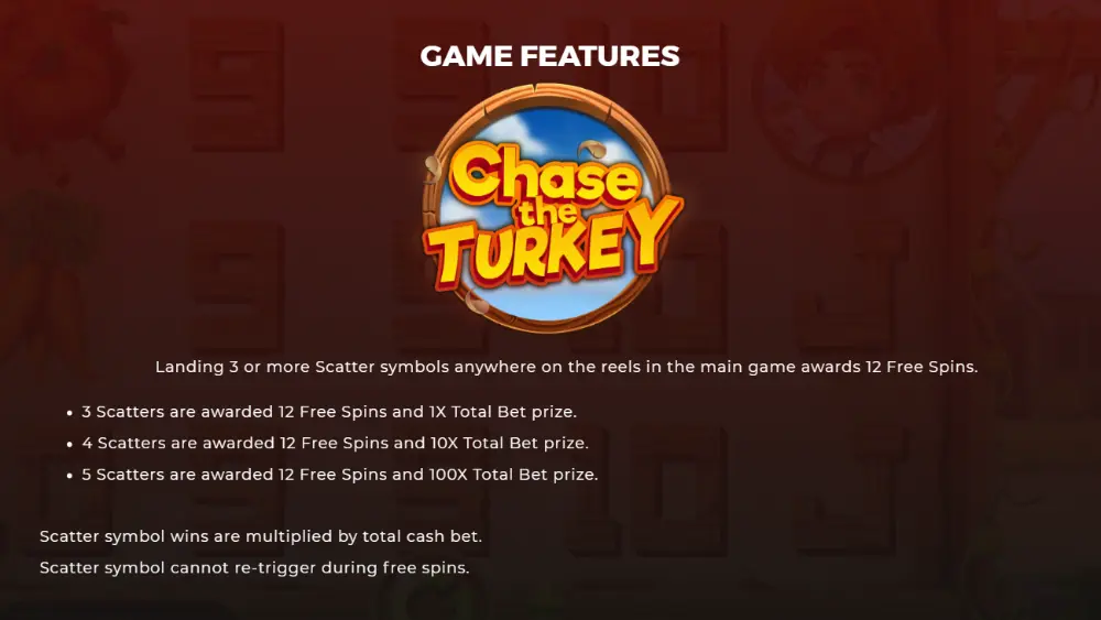 chase the turkey game feature
