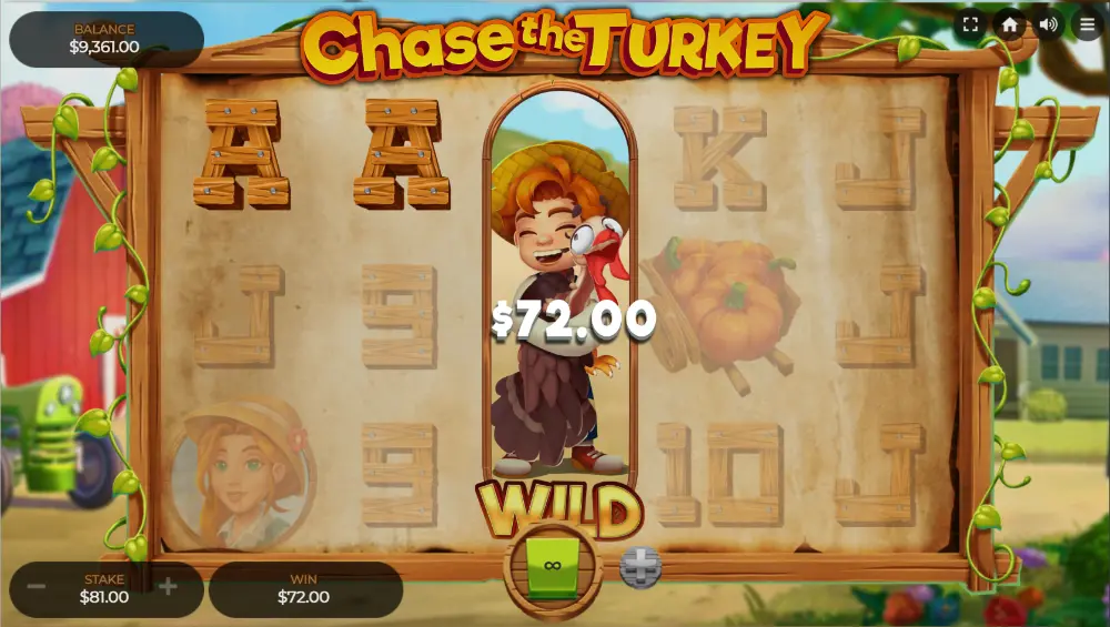 chase the turkey slot win