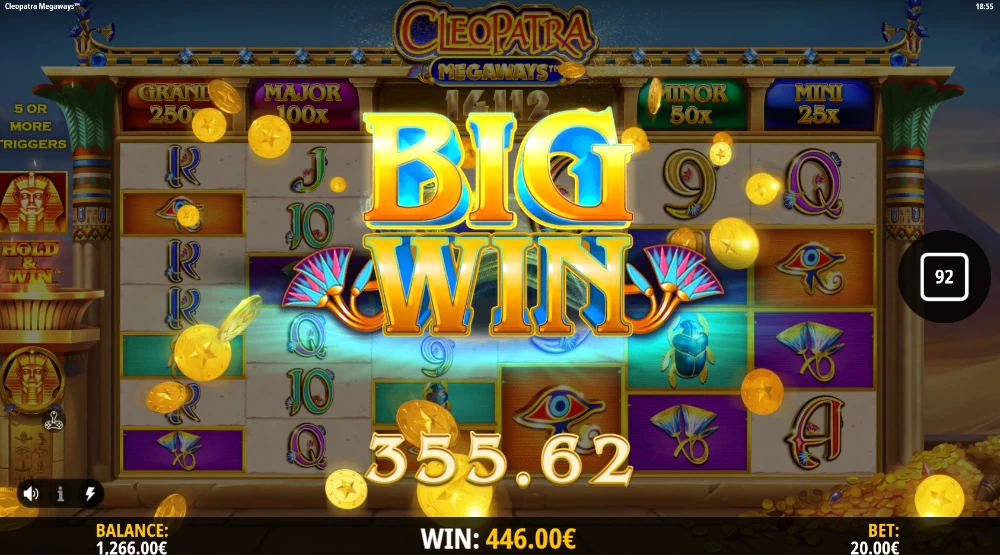 cleopatra megaways big win