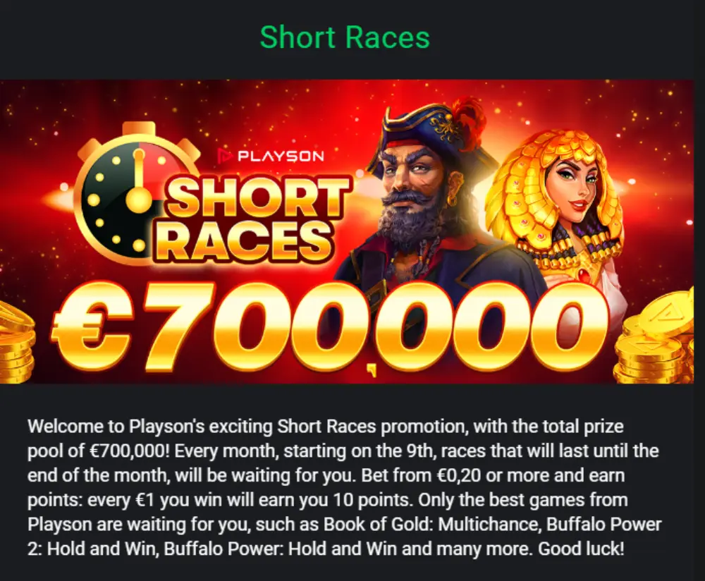 drift casino short races bonus