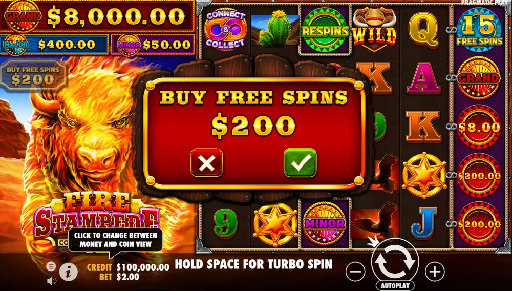 fire stampede slot buy freespins