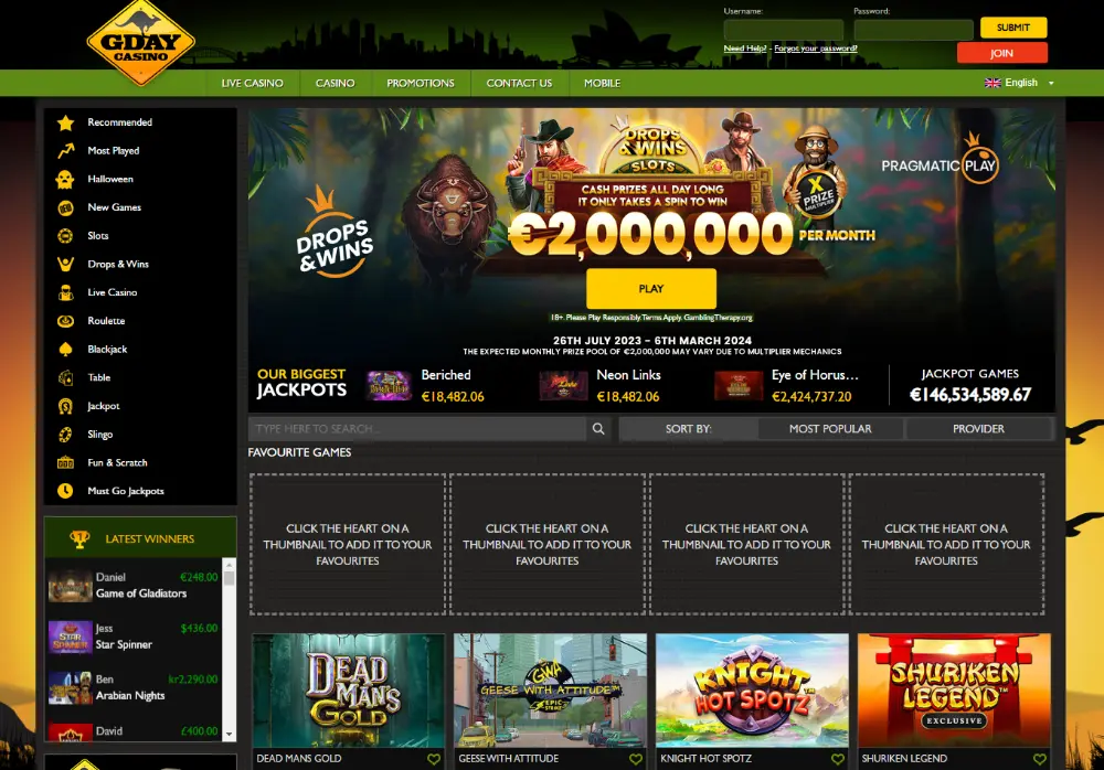 g day casino homepage