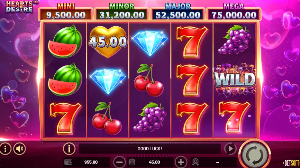hearts desire slot game play