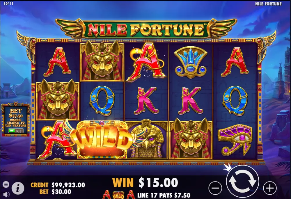 nile fortune slot win