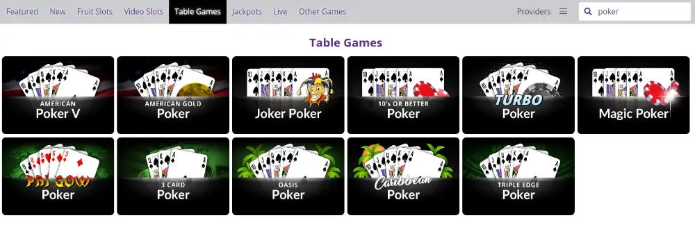 omni slots video poker lobby
