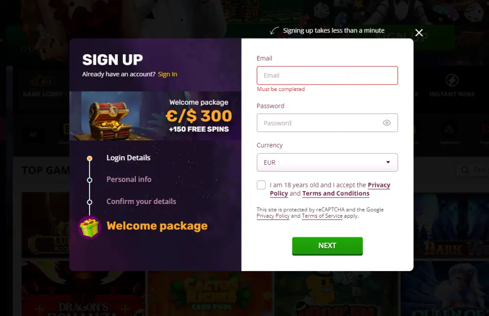 playamo registration page