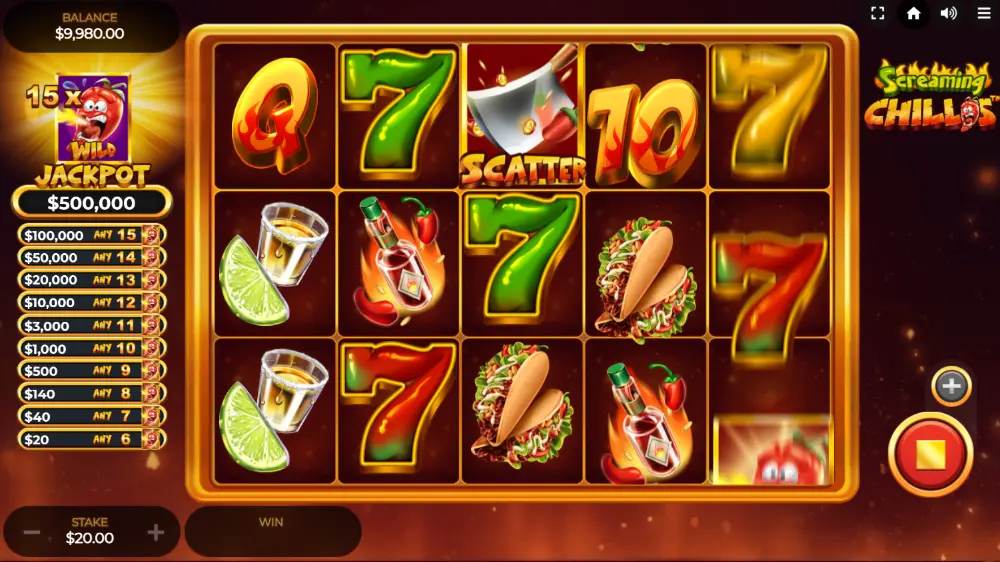 screaming chillies slot spin